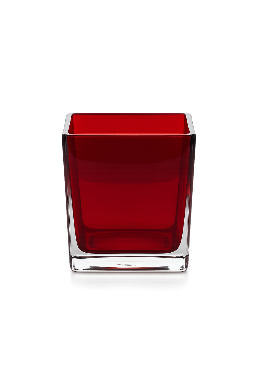 Crimson Luxe Cube Vase