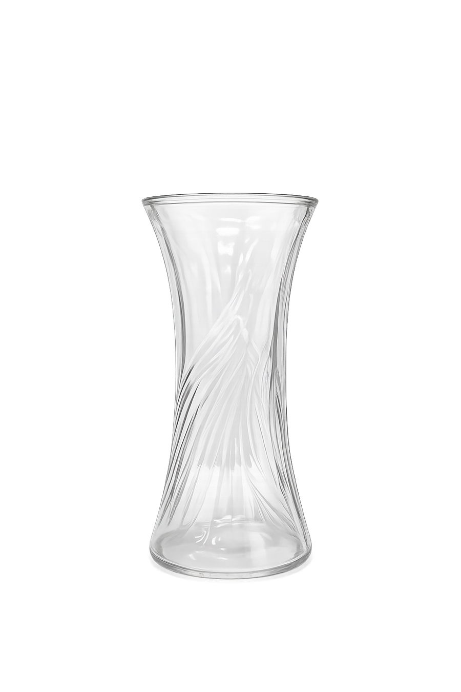 Clear Swirl Curve Vase