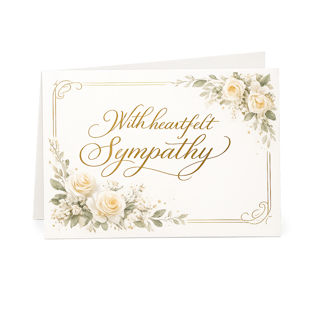 Handwritten Sympathy Card – fresh flower arrangement from Blooming Treasure, Baltimore