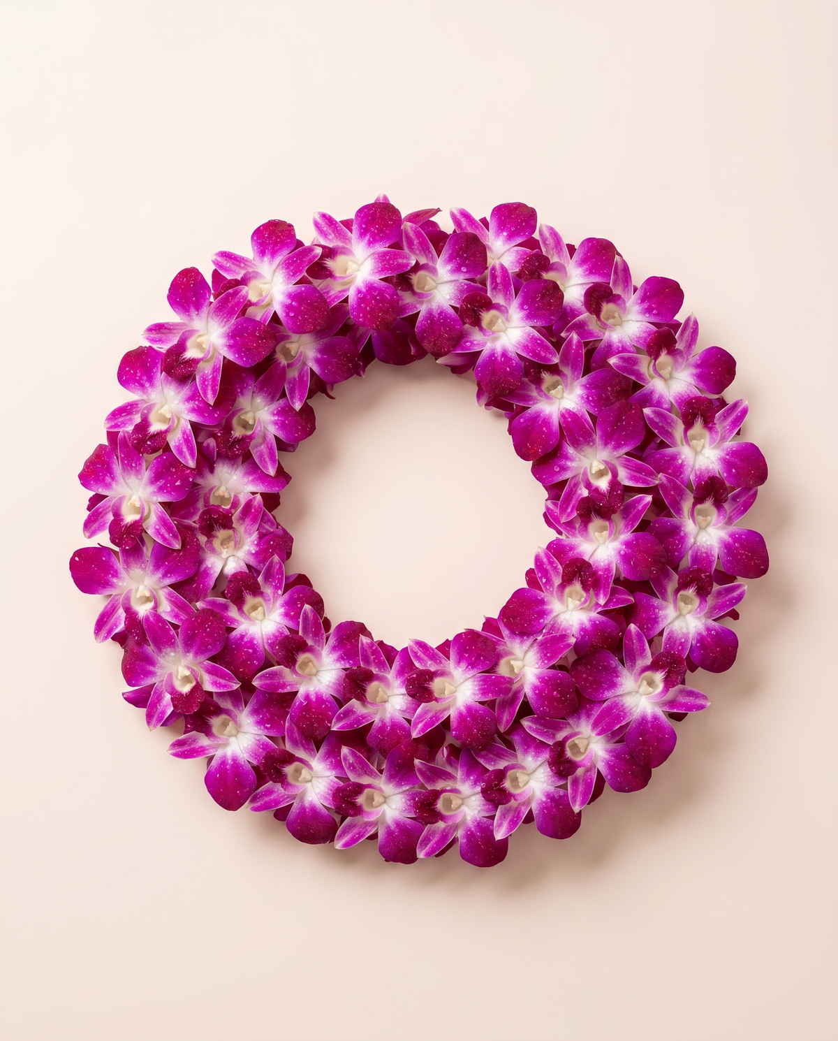 Island Orchid Lei — double strand purple and white orchid lei