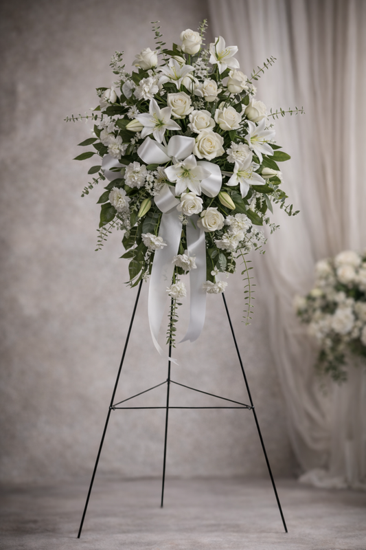 Serene Memories Standing Spray – fresh flower arrangement from Blooming Treasure, Baltimore