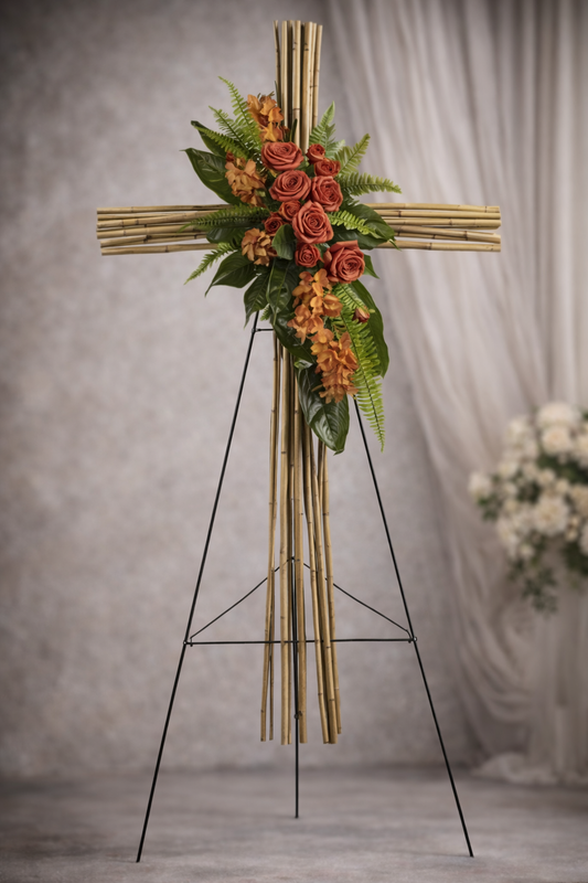 Peaceful Cane Cross Tribute – fresh flower arrangement from Blooming Treasure, Baltimore
