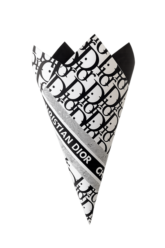 Christian Dior wrapping paper – fresh flower arrangement from Blooming Treasure, Baltimore