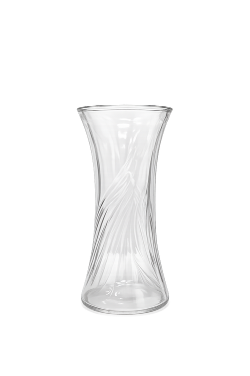 Clear Swirl Curve Vase