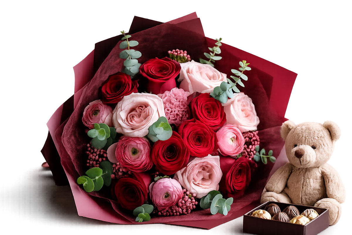 Classic Mixed Rose Bouquet Gift Bundle – fresh flower arrangement from Blooming Treasure, Baltimore