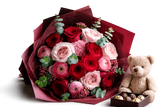 Classic Mixed Rose Bouquet Gift Bundle as shown