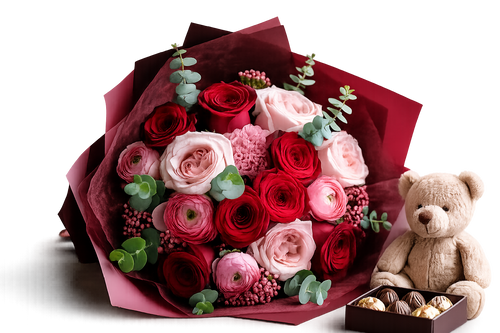 Classic Mixed Rose Bouquet Gift Bundle