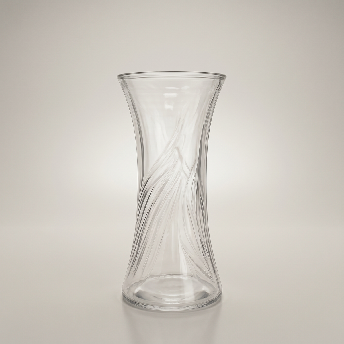 Clear Swirl Curve Vase