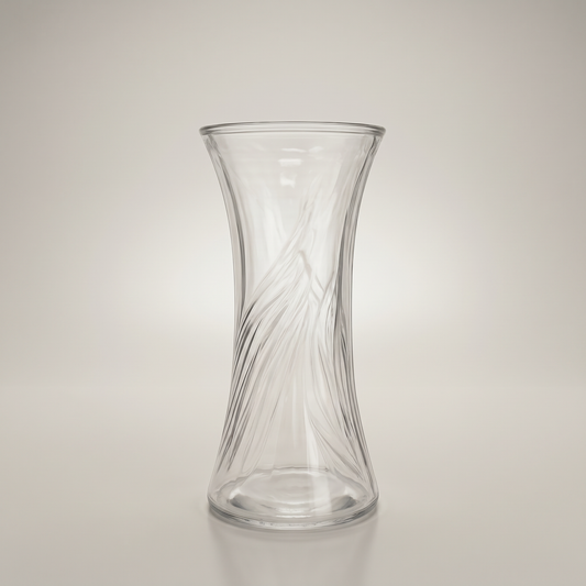 Clear Swirl Curve Vase
