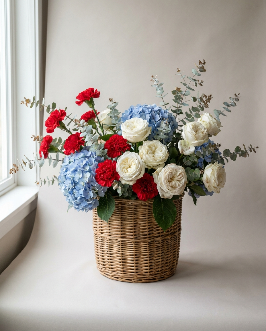 Americana Garden patriotic basket