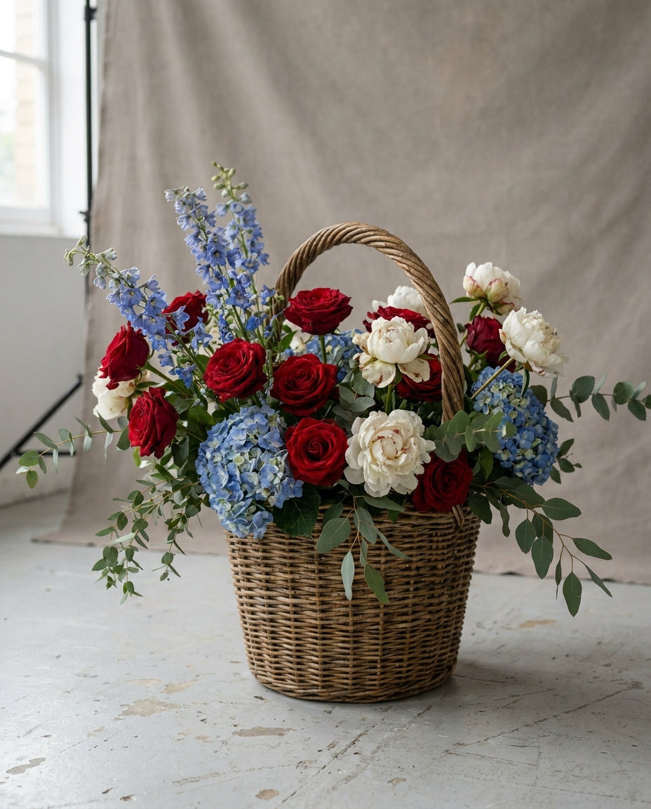 Grand Old Glory patriotic basket
