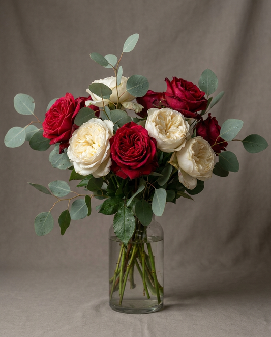 Ivory & Rouge Roses