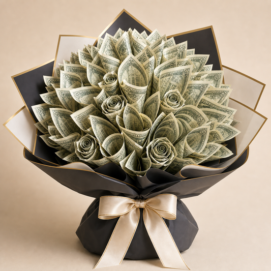 Luxe Money Fan Bouquet made with folded money only