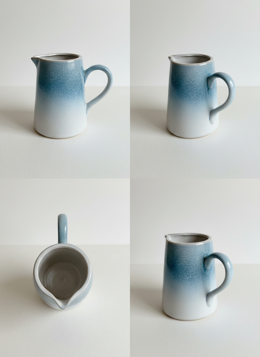 Azure Drift Pitcher Vase