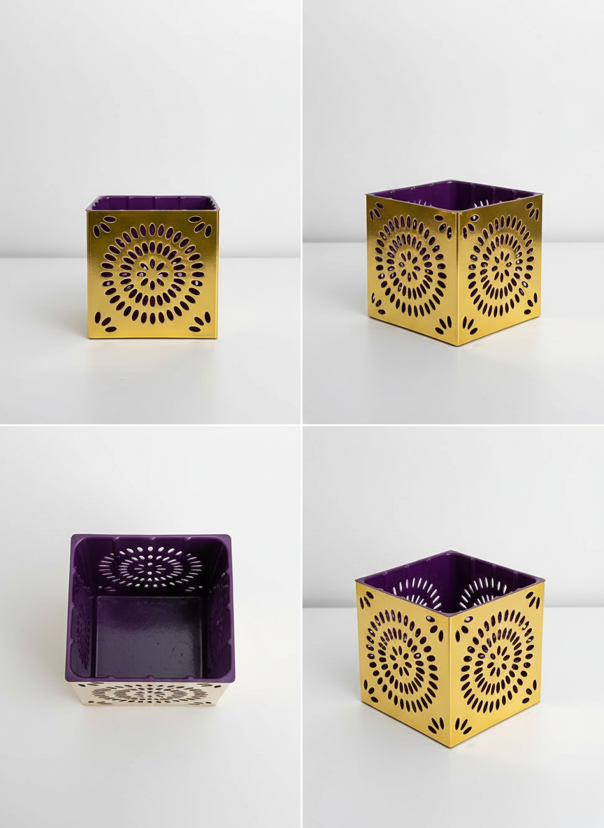 Gilded Amara Cube Vase