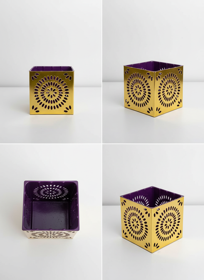 Gilded Amara Cube Vase