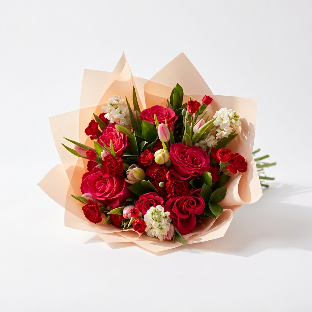 Crimson Affection – fresh flower arrangement from Blooming Treasure, Baltimore