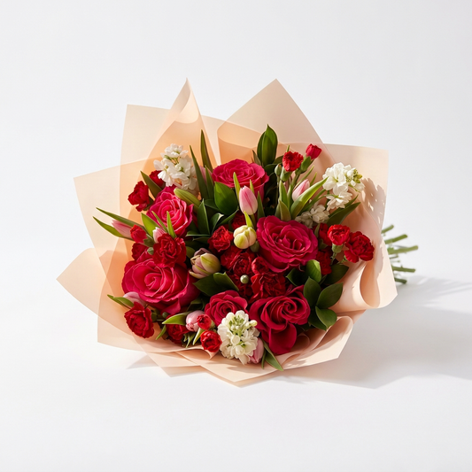 Crimson Affection – fresh flower arrangement from Blooming Treasure, Baltimore